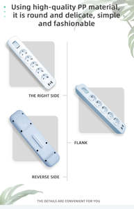 Regleta de enchufes de 5 tomas con 2 USB y 1 puerto TYPE-C, cargadores para el hogar/oficina, serie NOVA, 2m, enchufe europeo, cable de extensión para mesa, gran venta. - Product Image 2