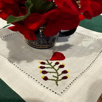 Serviettes de table carrées personnalisées en coton doux réutilisables et jetables, brodées vertes 60x60cm, modernes, écologiques et biologiques