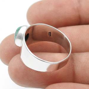 Anillo Bohemio de Plata de Ley 925 con Turquesa de Corte Ovalado y Baño de Oro Vermeil para Mujer al Precio Más Bajo - Product Image 2