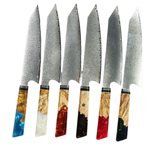 Couteau de chef en acier Damas, moderne, écologique, manche ergonomique en résine, forgé à la main, ambidextre, compatible lave-vaisselle, LEGACY - Product Image 4