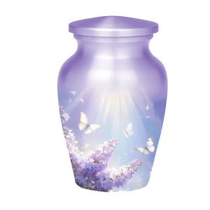 Purple Butterfly Cremation Urn Aluminum <b>Keepsake</b> <b>Ashes</b> Vase Personalized Memorial Decoration <b>for</b> Adult Burial - Product Image 4