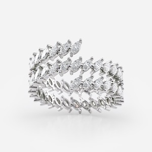 Luxeshine 1.17 CTW Marquise Lab Grown Diamond Wrap <b>Ring</b> 14K Solid Gold Eternity Band IGI Certified Luxury - Product Image 5