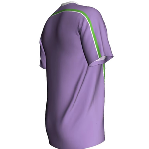 เสื้อฟุตบอลแขนสั้นคอวีผู้ชาย สีชมพูม่วง ผ้าโพลีเอสเตอร์ ระบายอากาศได้ดี เหมาะกับทุกฤดูกาล - Product Image 2