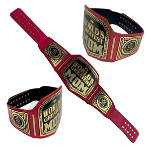 Ceinture de championnat personnalisée en cuir de vachette imperméable de 2 mm, couleur au choix, avec boucle en alliage 3D, taille adulte – Le cadeau idéal pour la meilleure maman du monde - Product Image 1