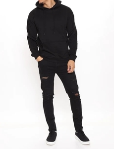 Wholesales Factory Men Heavy <b>Hoodies</b> <b>Plain</b> Blank Black Sports Pullover for Man Running Oversize Sweatshirt - Product Image 2