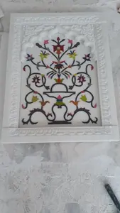 Carreaux floraux en marbre incrusté, modernes, faits à la main, imperméables et ignifuges pour usage domestique et commercial - Product Image 3