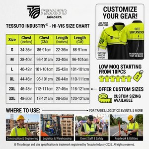 Polo personnalisé avec logo haute visibilité, vêtements de travail réfléchissants, uniforme de sécurité pour la construction, pour hommes - Product Image 6