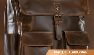 Sac à dos en cuir véritable pour voyage et usage quotidien, sac à dos en cuir pour homme et femme, style décontracté, sac à dos en cuir de qualité supérieure - Product Image 2