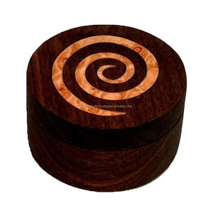 Nueva caja de almacenamiento de anillo de madera de acacia redonda superventas caja de joyería de madera tamaño y forma personalizados - Product Image 3