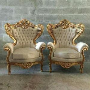 Ensemble de canapés et fauteuils sectionnels convertibles en bois de teck massif, style traditionnel, avec 2 élégants fauteuils rembourrés pour salon d'appartement - Product Image 1