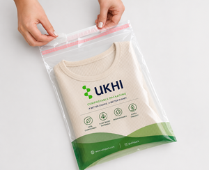 Bio & <b>Compostable</b> PLA PBAT Cornstarch Transparent And Milky Garment Packaging Pouches For Clothing And Apparel With 100 Microns - Product Image 1