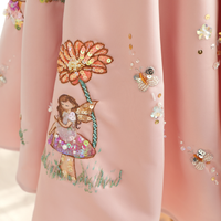 Sophistiqué 100% fait à la main perlé taffetas robe de fée nouvelle Collection Design Unique robe en couches silhouette-Bloom Handcraft