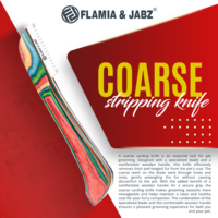 Couteau à démêler Flamia & Jabz pour chien, couteau à carder pour peigne à poils de terrier, peignes en acier inoxydable pour renard, chat, chien, cheval, peigne en bois