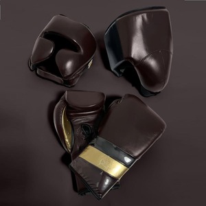 Customized Boxing Sparring Set With Real Cowhide Leather Lace Up Boxing Gloves, Foul Protector & <b>Head</b> Gear MMA Boxing kit - Product Image 4