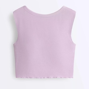 Débardeur Femme Style Urbain Couleur Unie Sans Bretelles en Spandex/Coton Respirant Séchage Rapide Décontracté Écologique - Product Image 2