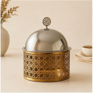 Olla de Acero Inoxidable Chapada en Oro con Tapa de Cúpula, Calentador de Alimentos Aislado para Bodas, Fiestas, Hoteles y Servicios de Catering - Product Image 5