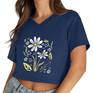 Camiseta Corta de Manga Corta para Mujer, Diseño Estético, Transpirable, Absorbe la Humedad, Ajuste Holgado, Elástica, Top de Verano, Camiseta Moderna - Product Image 3