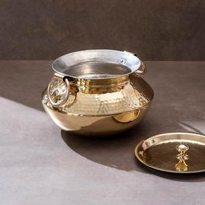 Hammered Brass Buffet Casserole Pot with Lid Handmade Food Serving Dish Dining Table Kitchenware Bulk Wholesale Supplier - Product Image 2