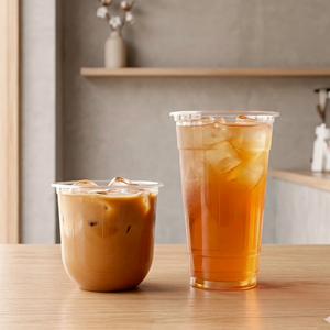 Clear PET <b>Plastic</b> <b>Cup</b> 16oz Round Disposable <b>Cup</b> with Lid for Beverage Coffee Tea Smoothie Juice - Product Image 1