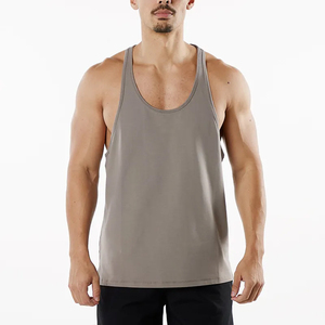 Custom Logo Wholesale 100% Cotton Breathable Embroidery & Button <b>Crop</b> <b>Tops</b> High Quality Muscle Fitness Gym Tank <b>Top</b> <b>for</b> <b>Men</b> - Product Image 5