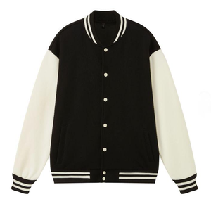 Blouson universitaire personnalisé avec logo, unisexe, grandes tailles, uni, teint, col montant formel, polaire épaisse, respirant, écologique - Product Image 6