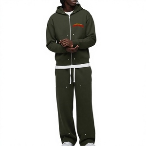 Ensemble de jogging pour homme, imprimé, manches courtes, poids lourd, couleur unie, tenue de plage, deux pièces, logo personnalisé, 100% coton, taille US, OEM - Product Image 1
