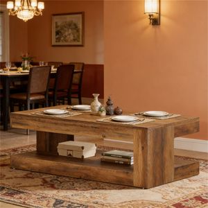 Table basse avec espace de rangement, table à thé, table centrale, table à cocktails - Product Image 3