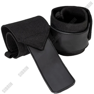 Sibrin Custom Logo Printed <b>Black</b> Wrist <b>Wraps</b> Heavy Duty Elastic Gym Support for Powerlifting Weightlifting Wrist Support 18 Inch - Product Image 1