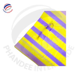 Durable HDPE en relieve Diecut rayado huecograbado impreso bolsas de compras de plástico personalizable precio competitivo ropa de supermercado - Product Image 4
