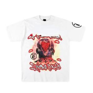 Camisetas estampadas de estilo callejero para hombre estilo Hip Hop, camiseta de moda holgada de gran tamaño de manga corta de algodón 100% personalizada - Product Image 1