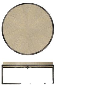 Table de cocktail avec design rond en bois, style moderne pour chambre à coucher, canapé, salon - Product Image 1