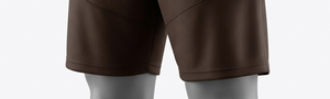 Men's Brown Solid Color Drawstring Shorts Regular Fit With <b>Pockets</b> Breathable Mesh Athletic Wear Summer Sport Shorts - Product Image 5