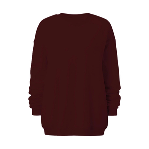Sweat-shirt surdimensionné à col rond pour femme, couleur unie, manches longues, tricoté, vêtements d'automne - Product Image 1