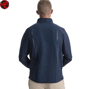 Pull de golf à col zippé pour homme, manches longues, sweat-shirt de sport respirant, séchage rapide, coupe-vent, polyester/coton, uni - Product Image 5