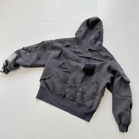 Sweat à capuche décontracté à manches longues avec poches, broderie 3D en chenille personnalisée, style OEM, pour l'hiver, vêtements de sport, course à pied, coupe régulière
