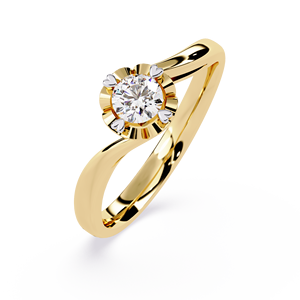 Anillo de Compromiso, Aniversario o Boda de Oro de 10k, 14k o 18k con Diamante Redondo de 0.5 CT para Mujer, Certificado por IGI, Diseño de Diseñador de Moda - Product Image 2