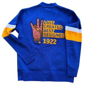 Women 1922 <b>Cardigan</b> Greek Inspired Button Front Long Sleeve Knitted Sweater Casual Sorority College Varsity Style Fashion - Product Image 2