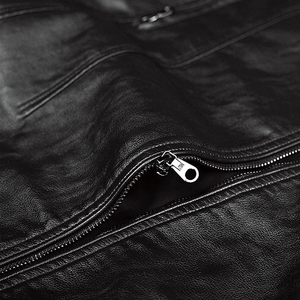 High Street Style Stylish Leather <b>Jackets</b> Windproof and Protective with Stand Collar <b>Letter</b> Pattern <b>jacket</b> for <b>men</b> - Product Image 5