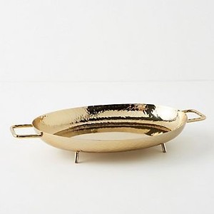 Plateau de service en laiton poli martelé à la main de haute qualité avec finition dorée élégante pour une utilisation haut de gamme dans l'hôtellerie, la décoration de la maison et des hôtels - Product Image 2