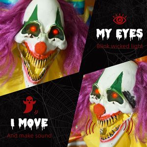 Clown Animatronico Sospeso per Halloween, Decorazione Attivata dal Suono - Product Image 5