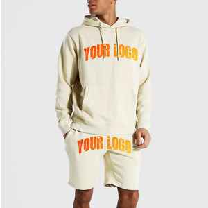 Ensemble de survêtements courts en gros, vente chaude, tenues unies tendance pour hommes, ensemble 2 pièces, vêtements, ensemble sweat à capuche à manches longues et shorts - Product Image 6
