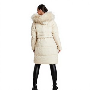 Custom White Puffer <b>Jacket</b> 2025 Winter Windproof Eco-Friendly Breathable Nylon/Cotton Shell 100% Polyester Filling Long Sleeve - Product Image 6