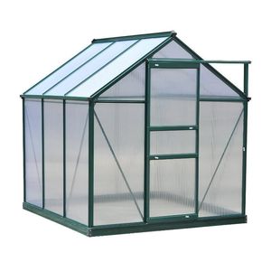 Serre de jardin portable 6 x 6 x 7 en polycarbonate de couleur verte - Product Image 2