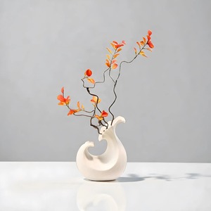 Modern Porcelain <b>Vase</b> With Silver Glaze Tabletop Decor Exquisite Design 8-16 Inches Width 8-12in - Product Image 2