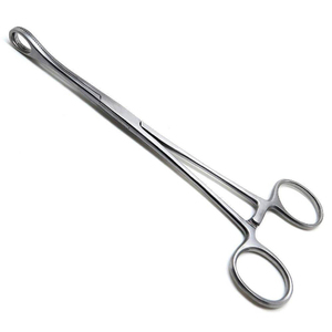 Foerster <b>Sponge</b> Holding Forceps Silicone Jaw Atraumatic Surgical Clamp Ring <b>Handle</b> Stainless Steel CE OEM - Product Image 1