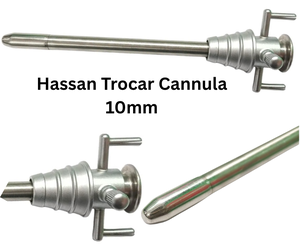 Laparoscopic Hassan Trocar Cannula 10mm X 19.5mm Reusable Stainless Steel Open Technique Surgical Access <b>Port</b> Instrument Set - Product Image 1