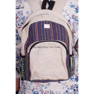 Mochila Artesanal Unisex de Tamaño Mediano, 100% Algodón, Estilo Vintage, Ligera, 20L, Cierre de Cremallera y Hebilla, con Logotipo Artesanal, para Viajes - Product Image 2