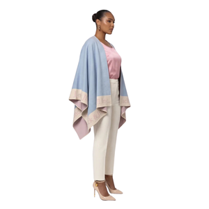 Blue Pink <b>Wool</b> Soft Pashmina Shawl with Elegant Draped Design Warm Fashion <b>Wrap</b> Accessory Women Adult Wedding Party Gift - Product Image 5
