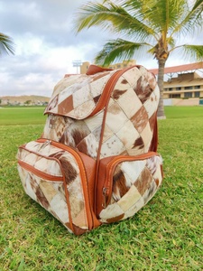 Fashion Leather Hair On Backpack Cowhide Travel Laptop Bag Vintage School Rucksack Durable Handmade LHBP-0019 - Product Image 4