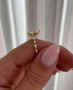 Diamante Cultivado en Laboratorio Marquise de Alta Calidad, Oro Amarillo/Rosa/Blanco de 14/18 Quilates, Certificado IGI, Diseño Elegante para la Vida Diaria, Bodas y Fiestas - Product Image 2